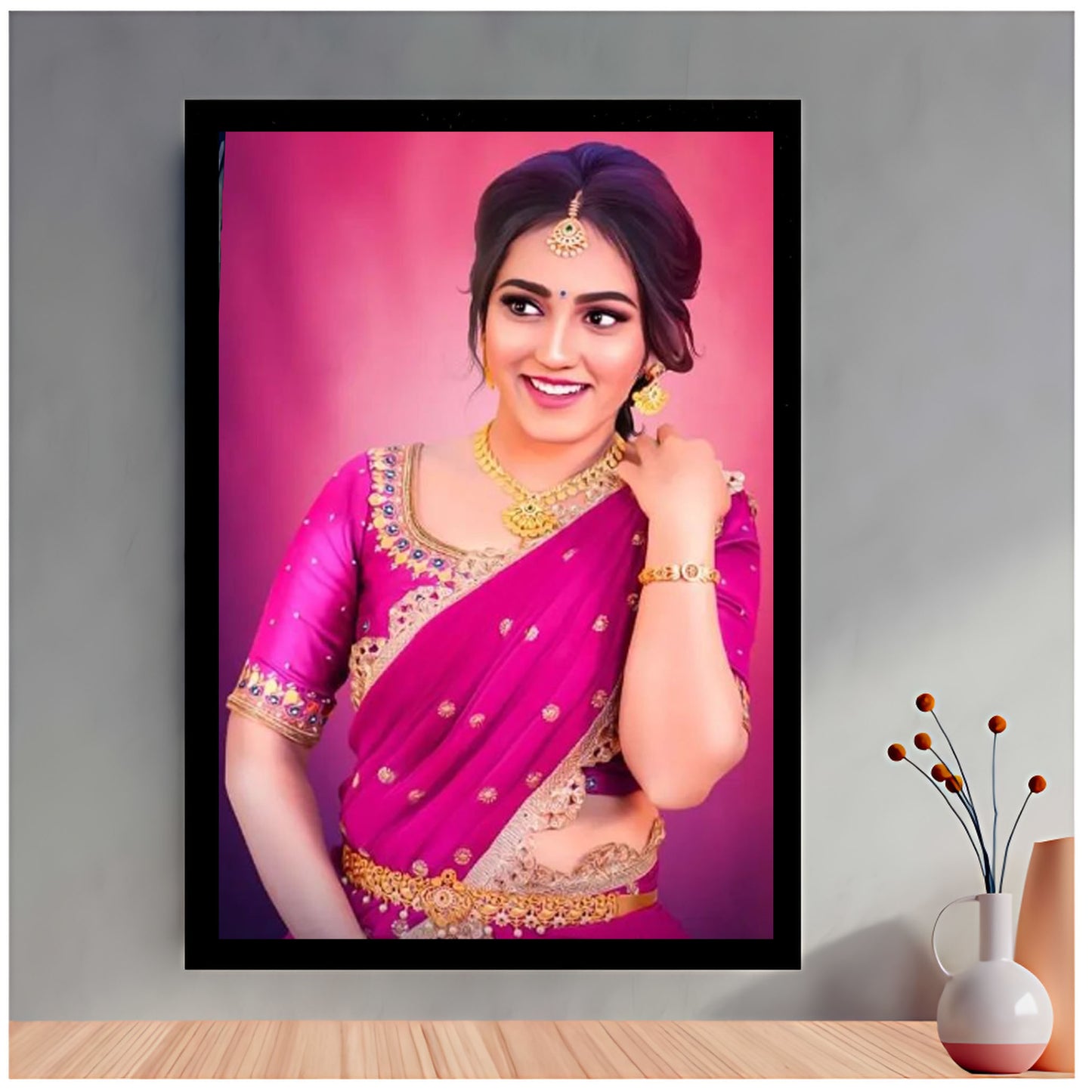 Digital Oil Painting With Frame